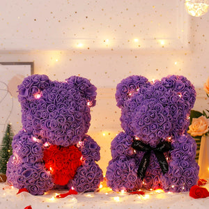 Buquê de Flores Formato de Urso 25 cm - Box Inclusa